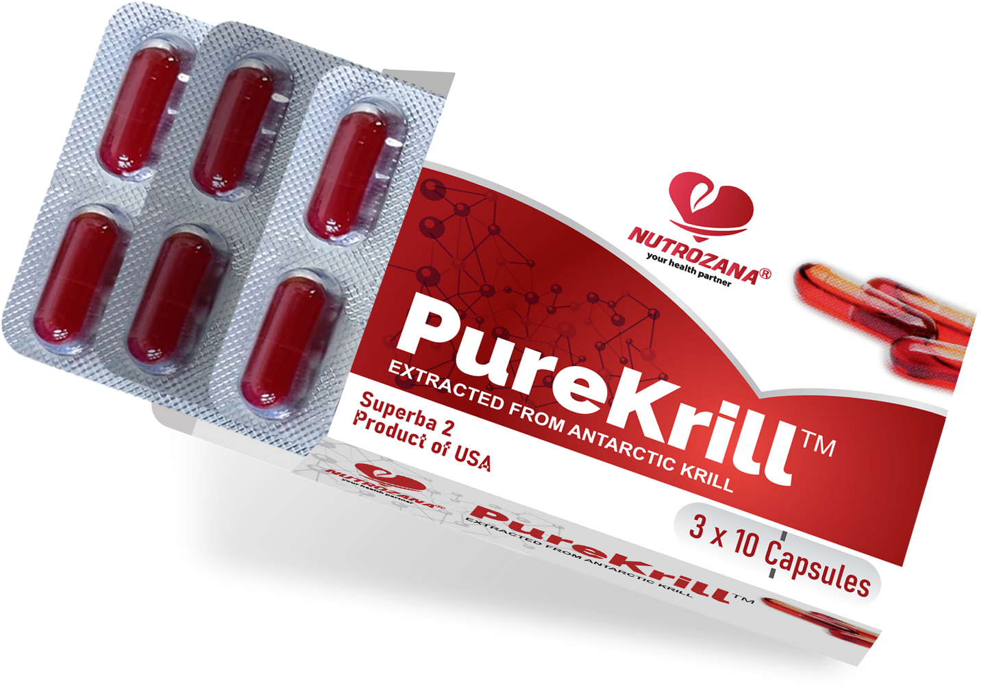 PureKrill®(30 Capsules) | Premium Omega-3 Supplement, support heart health.